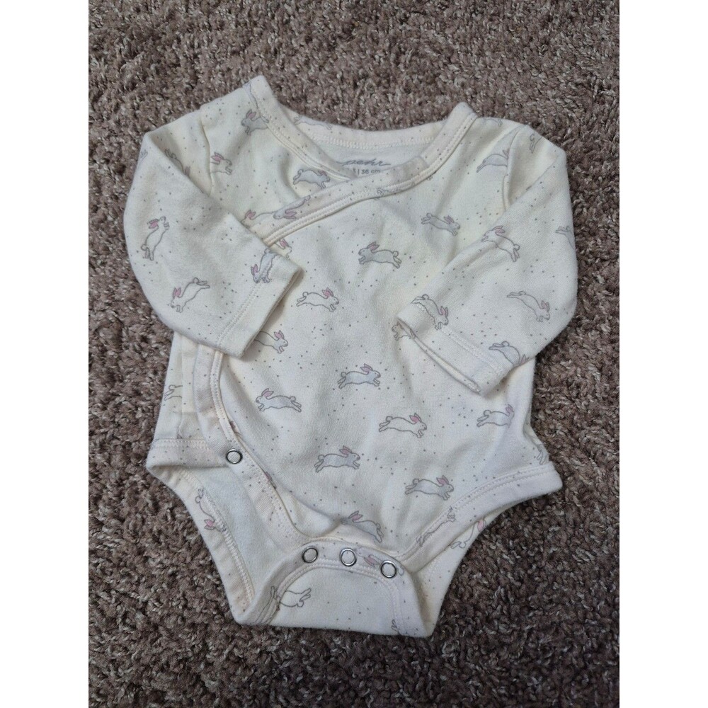 Pehr organic bunny kimono Easter  bodysuit size 0-3 months
